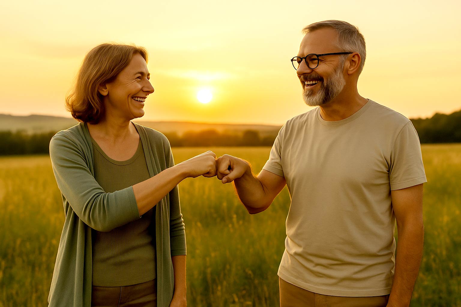 Zwei Heilpraktiker feiern gemeinsame Erfolgsgewohnheiten und vertrauensvolle Zusammenarbeit im Praxisalltag