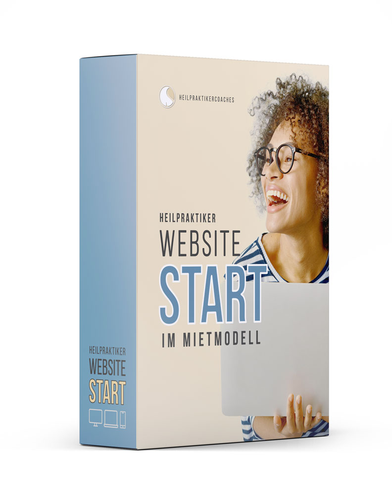 Website Coaching Start im Mietmodell – HeilpraktikerCoaches 3D-Darstellung des Angebots „Website Coaching Start im Mietmodell“ für Heilpraktiker