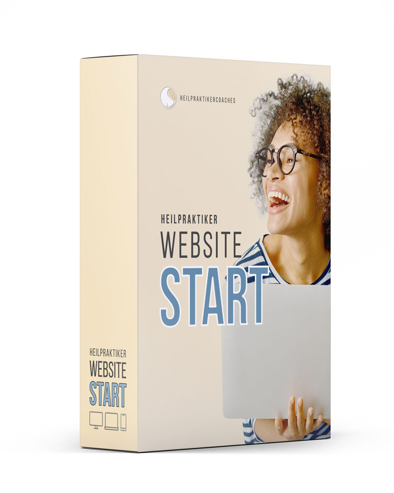 3D-Darstellung des Angebots „Website Coaching Start“ für Heilpraktiker