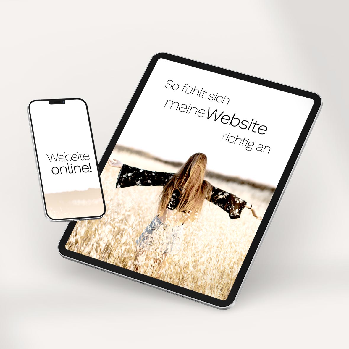 Tablet und Smartphone mit Website-Darstellung als Symbol für Umsetzung und Liveschaltung im Website-Coaching