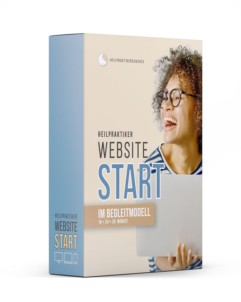 Website Coaching START für Heilpraktiker – Begleitmodell 3D-Darstellung des Angebots „Website Coaching START im Begleitmodell“ für Heilpraktiker